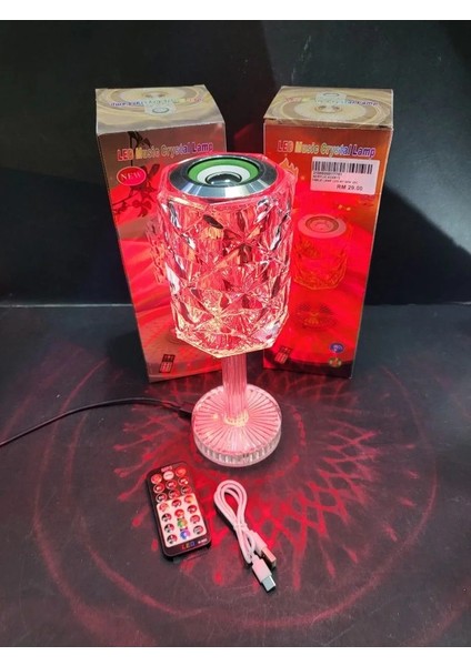 Kristal Masa Lamba Rgb Bluetooth Hoparlörlü Gece Lambası HX-222 indirimleri