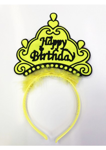 Ieg Happy Birthday Yazılı Neon Renk Taç 12 Adet modelleri