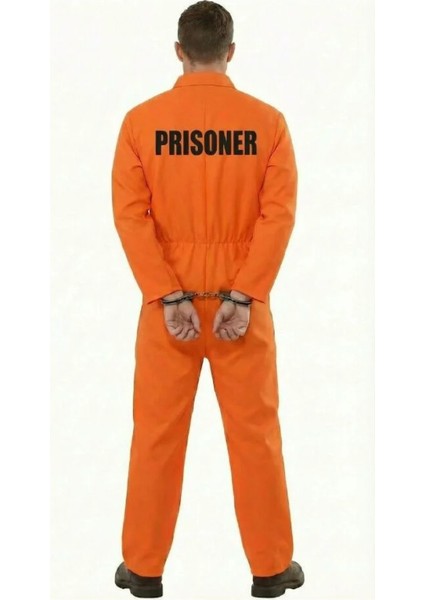 Erkek Turuncu Mahkum Kostümü | Yetişkin Hapishane Kostüm Kıyafeti fiyatları