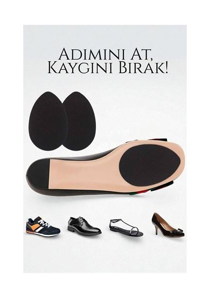 Ayakkabı Tabanına Yapışan Kaydırmaz Ped - Düşme Önleyici Kendinden Yapışkanlı | Topuklu Kösele ve Spor Uyumlu