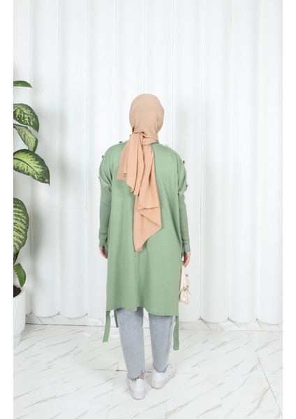 Düğme Detaylı Merserize Tunik indirimleri