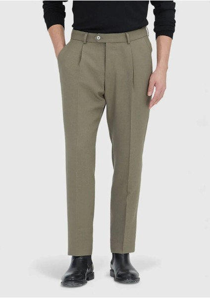 Vizon Dokuma Regular Fit Casual Yün Karışımlı Pantolon fiyatları