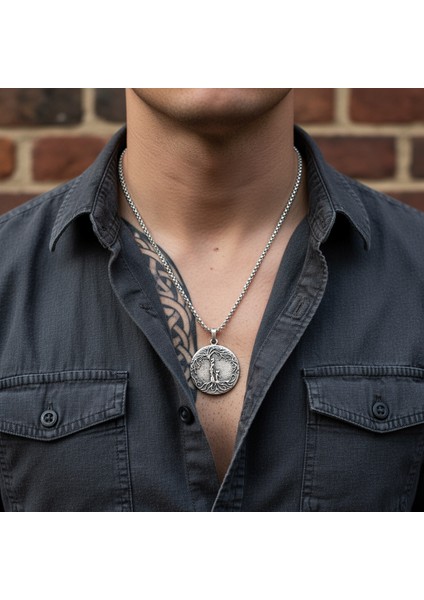 Anne Çocuk - Hayat Ağacı Gümüş Kaplama Örme Zincir Kolye fiyatları