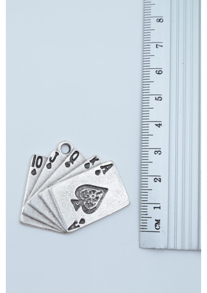 3'lü Maça As Poker İskambil Gümüş Kaplama Kolye Seti modelleri