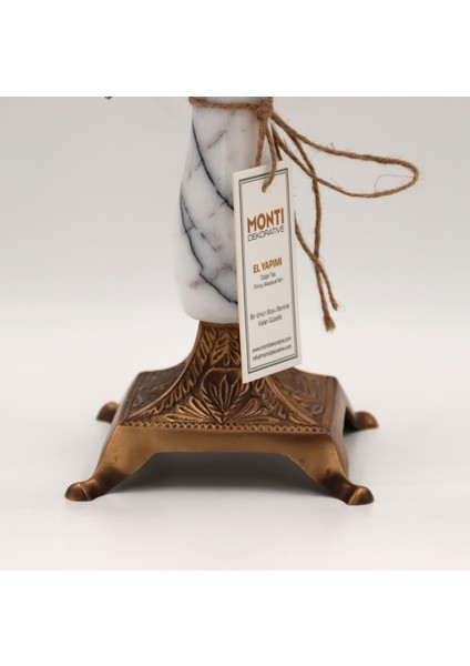 El Yapımı Mermer Taşlı Bronz Şamdan modelleri