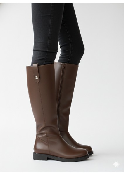 Trok Detaylı Rahat ve Şık Geniş Baldır Uygun Kadın Çizme TMD2025501 modelleri