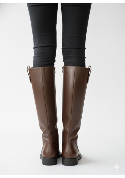 Trok Detaylı Rahat ve Şık Geniş Baldır Uygun Kadın Çizme TMD2025501 indirimleri