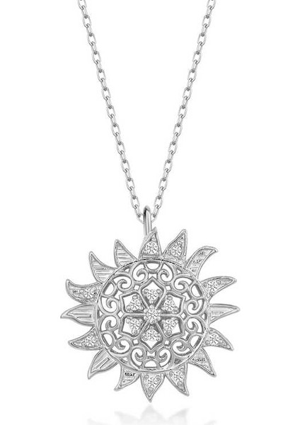 925 Ayar Gümüş Güneş Kadın Kolye T7562 (972972)