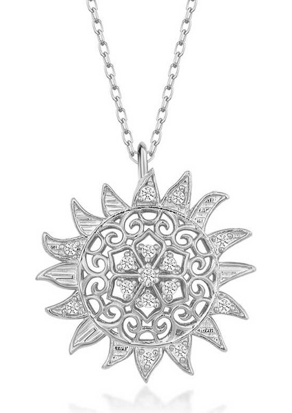 925 Ayar Gümüş Güneş Kadın Kolye T7562 (972972) fiyatları