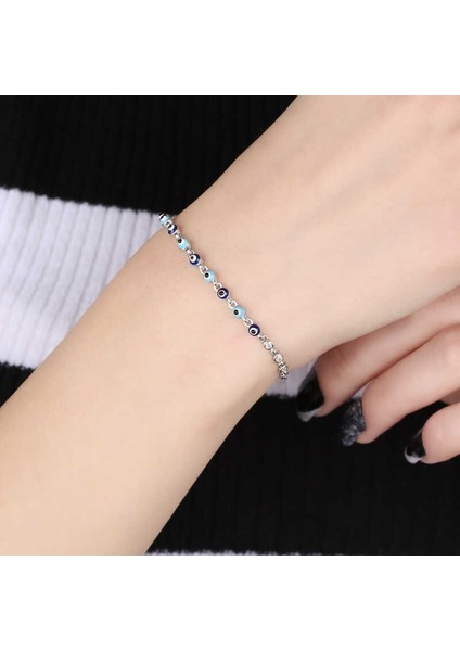 ​925 Ayar Gümüş Nazar Boncuklu Bileklik T5950 (972972) fiyatları