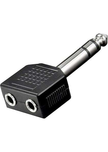 6.3 mm Erkek - 3.5 mm x 2 Dişi Çevirici Jack
