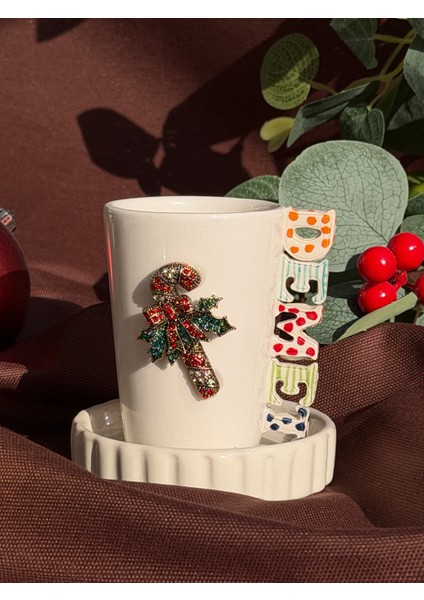 Isimli Noel Şekeri Broşlu Fincan fiyatları