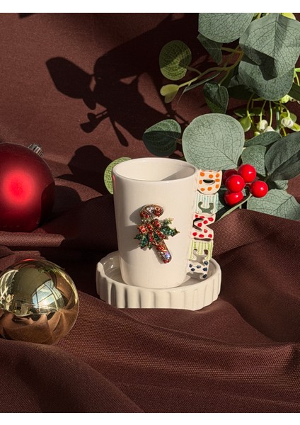 Isimli Noel Şekeri Broşlu Fincan modelleri