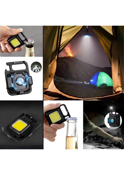 Anahtarlıklı Açacaklıgüçlü Mıknatıslı 3 Farklı LED Modlu Mini Boy Asılabilen LED Kamp Aydınlatmasıel Feneri (4767) indirimleri