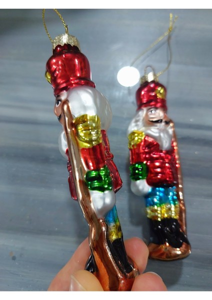 Kırmızı 12 cm Cam Kurşun Asker Yılbaşı Ağacı Süsü, 2 Adet fiyatları