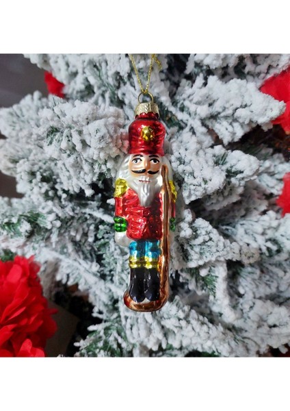 Kırmızı 12 cm Cam Kurşun Asker Yılbaşı Ağacı Süsü, 2 Adet modelleri