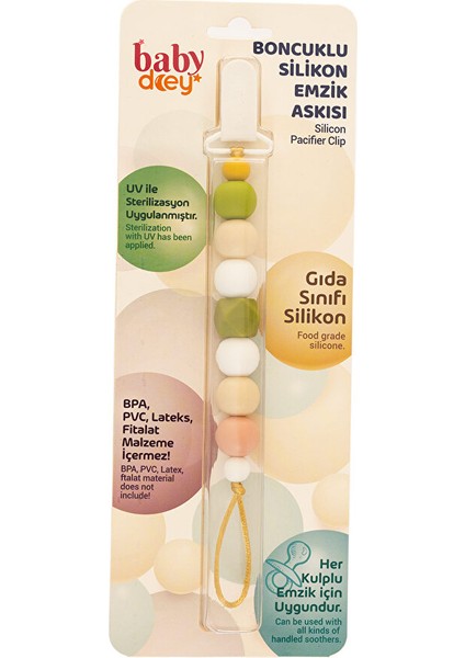 Boncuklu Silikon Emzik Askısı (3 Adet)