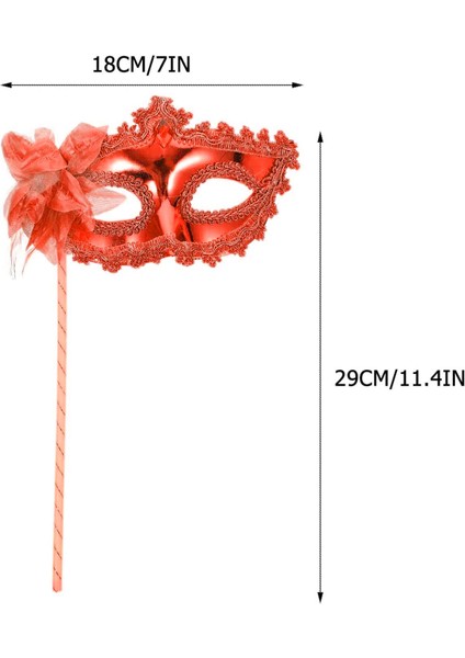 Kırmızı Işıltılı Tutmalı Fotoğraf Çekimi Maskesi 18X29 cm (5224) modelleri