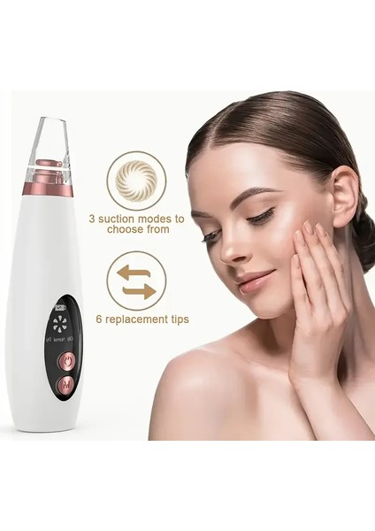 Egonex Dijital Göstergeli Siyah Nokta Vakum Cihazı 6 Başlık modelleri