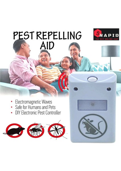 Pest Repeller Böcek Sinek Haşere Fare Kovucu Ultrasonik Zararlı Kovar Cihaz