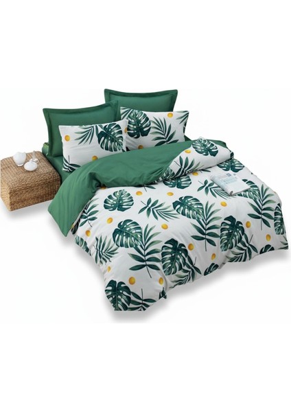 Nevresim Seti Çift Kişilik Mature Monstera Yeşil fırsatları