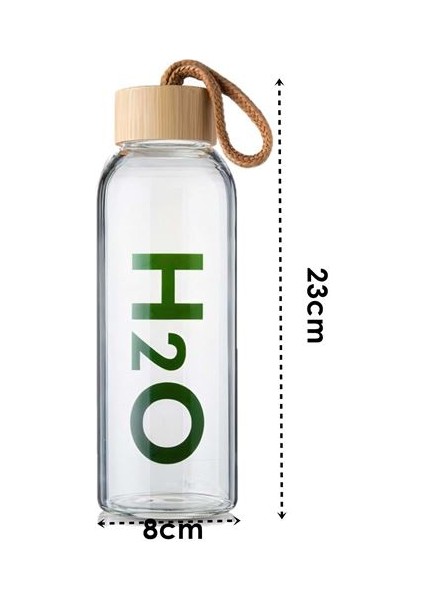 Hsnet Cam Matara - 800 ml Bambu Kapaklı Borosilikat Cam Matara - Ofis Matarası modelleri