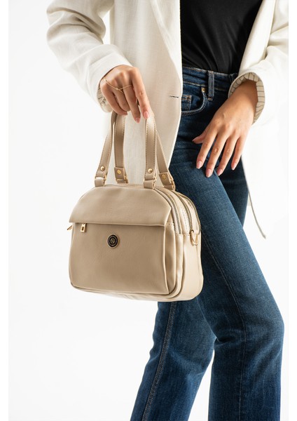 Yumuşak Çok Gözlü Geniş Hacim Hafif Yapı Kadın El ve Omuz Çantası