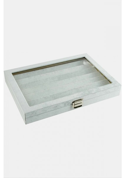 Cam Kapaklı Anfora Kumaş Küpe Standı 24*34 cm