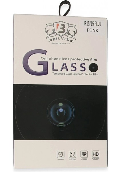 Ieg iPhone 15 Bilvis Titan Kamera Lens - Pembe modelleri