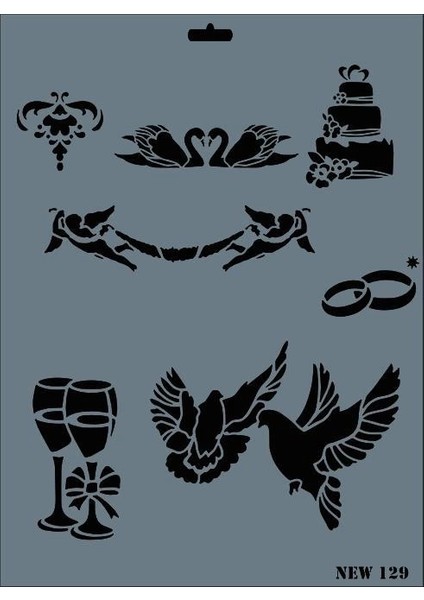 Rich New Seri N-129 Stencil 35X25 cm