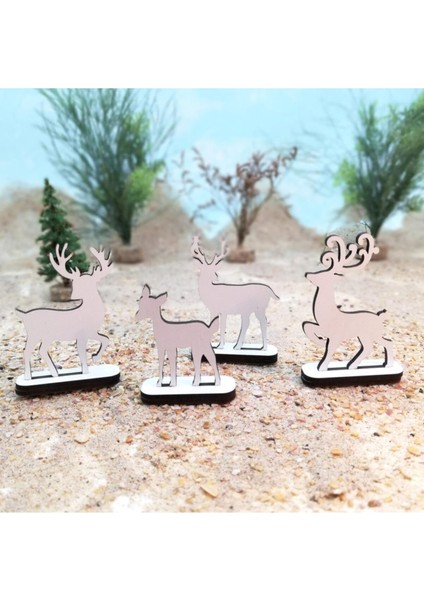Beyaz Ahşap Geyik Yılbaşı Süsü, Dekoratif Figür, 41021 fiyatları