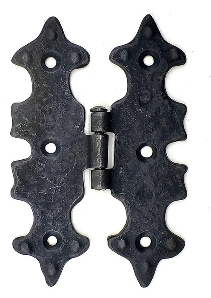 Antika Tarz Dekoratif Pirinç Lale Menteşe - 104X77 Mm, Oksit