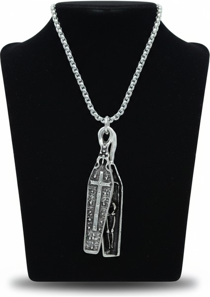 Tabut İskelet Haç Gümüş Kaplama Örme Zincir Kolye modelleri