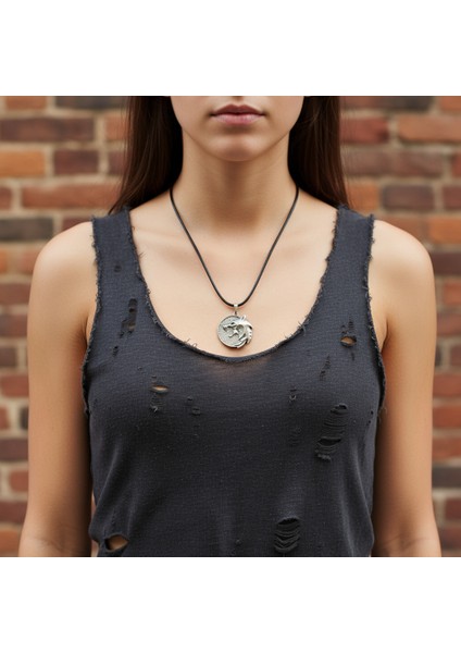 Witcher 3 Madalyon Gümüş Kaplama Deri İp Kolye fiyatları