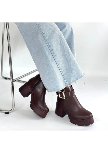 Pinma Kahverengi Cilt Topuklu Bot fırsatları