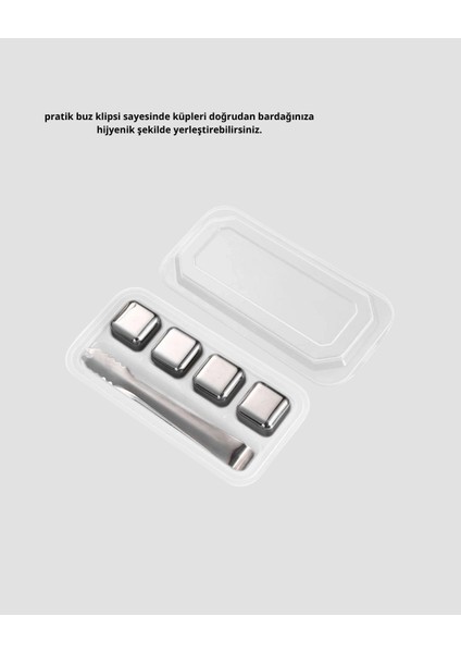 Paslanmaz Çelik Metal Buz Küpü Seti Sulandırmadan Soğutma ve Klips Dahil modelleri