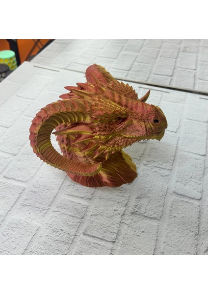 Bfs Dekoratif Gold Ejderha Heykeli Koleksiyonluk Fantastik Tasarım