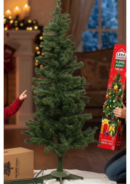 90 cm Yeşil Ayaklı Yılbaşı Çam Ağacı, Kolay Kurulum, Ev ve Cafe Kullanımı fiyatları