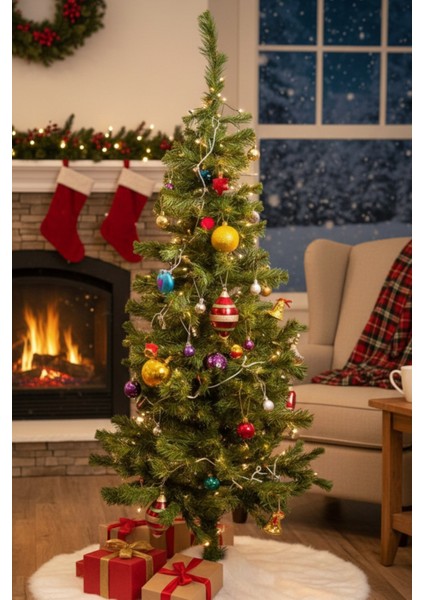 90 cm Yeşil Ayaklı Yılbaşı Çam Ağacı, Kolay Kurulum, Ev ve Cafe Kullanımı modelleri