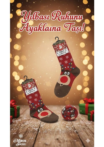 Unisex Yılbaşı Çorabı Noel Baba Geyik Desenli 3'lü Paket fiyatları