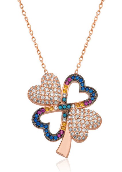 925 Ayar Gümüş Dört Yapraklı Yonca Kadın Gümüş Kolye PT2610819 (972972)