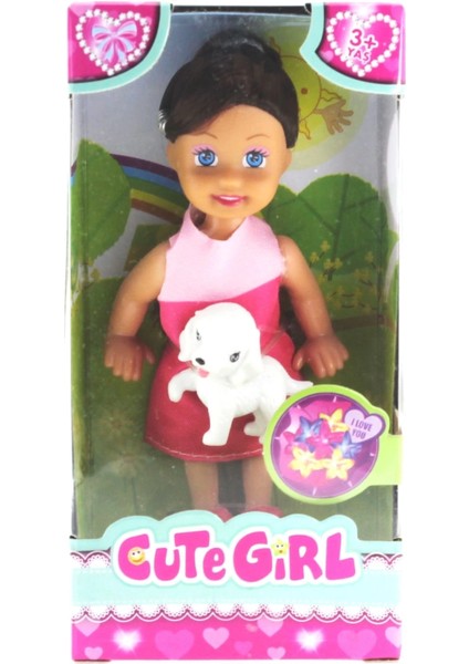 Cute Girl Köpek Figürlü Kumral Mini Bebek indirimleri