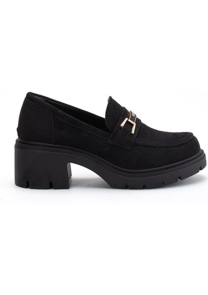 Süet Traktör Taban Tokalı Kadın Günlük Ayakkabısiyah modelleri