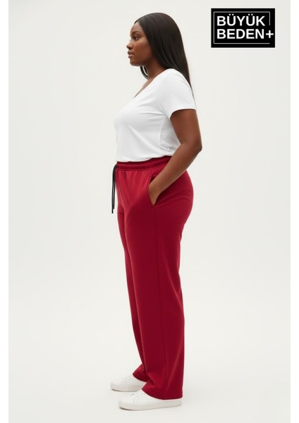 Kadın Büyük Beden Rahat Kesim Lastikli Bel Paça Reçmeli Eşofman Altı SPR26EAK952 modelleri