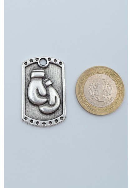 Boks Eldiveni Künye Gümüş Kaplama Kolye Ucu modelleri