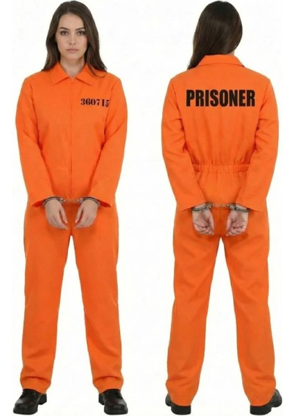 Turuncu Mahkum Kostümü | Kadın Hapishane Turuncu Kıyafeti Kostümü modelleri