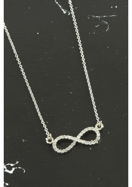 Sonsuzluk Zirkon Taşlı Trend Kolye