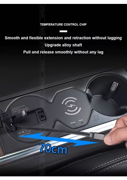 Audi A6 C8 A7 S6 Kablosuz Hızlı Şarj Type-C Çoklu Adaptör