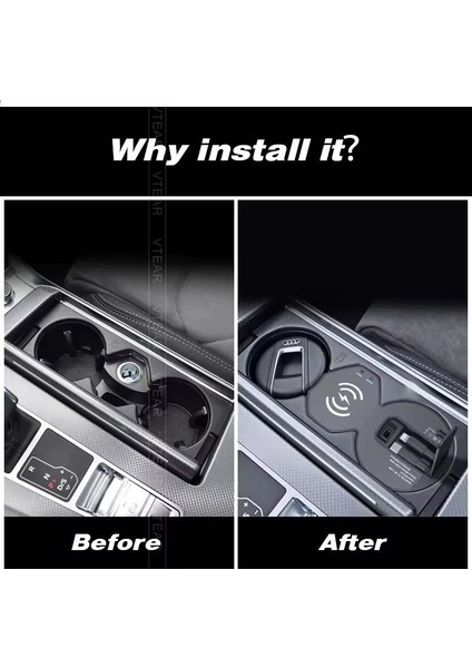 Audi A6 C8 A7 S6 Kablosuz Hızlı Şarj Type-C Çoklu Adaptör fırsatları