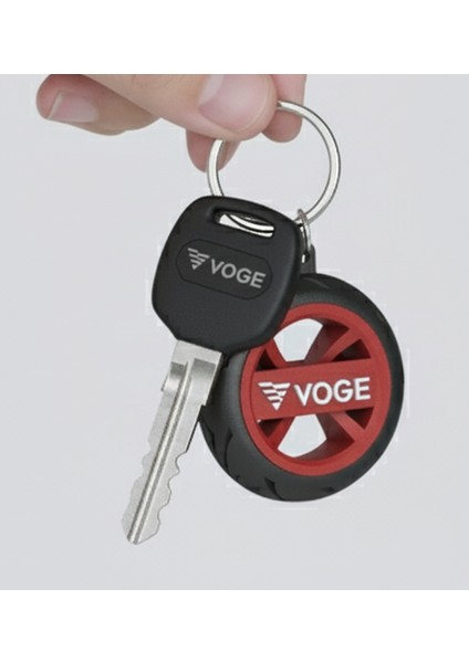 Voge Logolu Özel Tasarım Lastik Detaylı Motosiklet Anahtarlığı